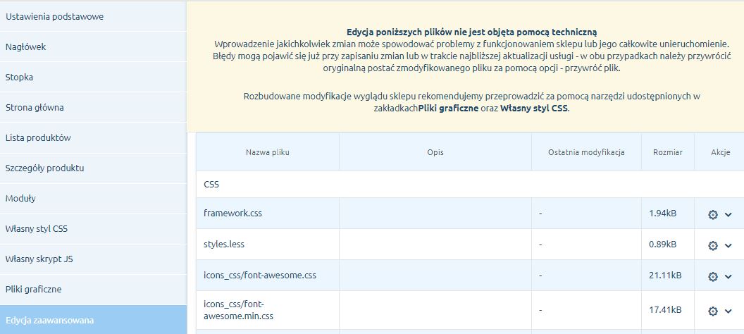 Shoper - edycja plików źródłowych - pozycjonowanie