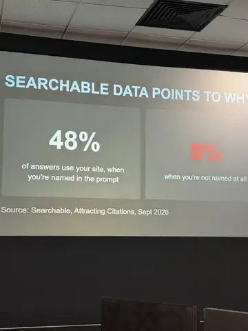 Adam Preston, The Biggest Factors in AI Visibility for Retailers — brightonSEO 2026, zdjęcie 8 (10:37)