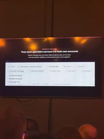 Christian Goodrich, How Claude Code Helped Me Transform Reporting and Delivery for AI Search and SEO — brightonSEO 2026, zdjęcie 11 (11:33)