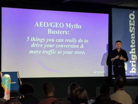 Christian Hustle, AEO/GEO Myths Busters: 5 things you can really do to drive your conversion & more traffic to your store — brightonSEO 2026, zdjęcie 4 (15:32)