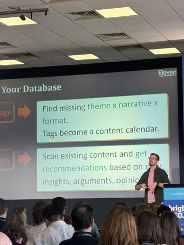 Christian Rigg, Best of Both Worlds: AI Content Systems with True Human EEAT — brightonSEO 2026, zdjęcie 8 (12:12)
