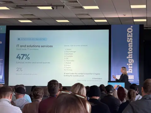 Gintarė Rimolaitytė, Who AI Cites Now: How Source Patterns Shifted Since December 2025 — brightonSEO 2026, zdjęcie 17 (10:49)