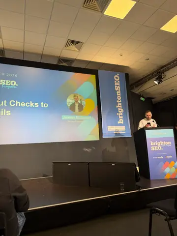 Jeremy McDonald, From Gut Checks to Guardrails: Deploying Trustworthy AI for Marketing QA — brightonSEO 2026, zdjęcie 2 (14:02)