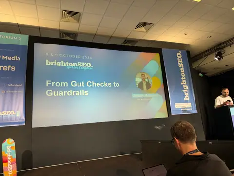 Jeremy McDonald, From Gut Checks to Guardrails: Deploying Trustworthy AI for Marketing QA — brightonSEO 2026, zdjęcie 3 (14:02)