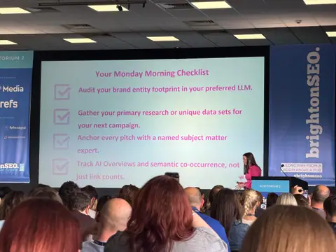 Jessica Hulbert, Stop Training Links, Start Training AI: Your Guide For E-E-A-T First Digital PR — brightonSEO 2026, zdjęcie 6 (16:02)