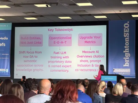 Jessica Hulbert, Stop Training Links, Start Training AI: Your Guide For E-E-A-T First Digital PR — brightonSEO 2026, zdjęcie 7 (16:03)