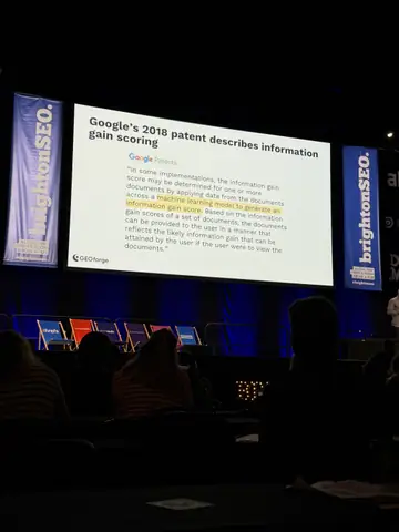Paris Childress, Information Gain: The Missing Metric in Every GEO Content Strategy? — brightonSEO 2026, zdjęcie 8 (09:58)