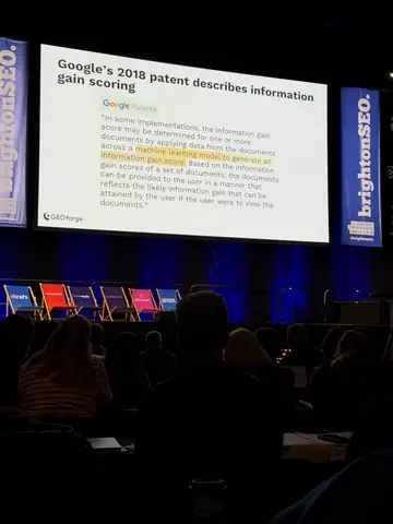 Paris Childress, Information Gain: The Missing Metric in Every GEO Content Strategy? — brightonSEO 2026, zdjęcie 10 (09:58)