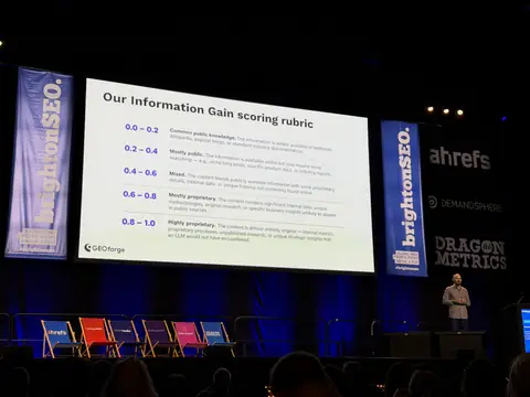 Paris Childress, Information Gain: The Missing Metric in Every GEO Content Strategy? — brightonSEO 2026, zdjęcie 12 (09:59)