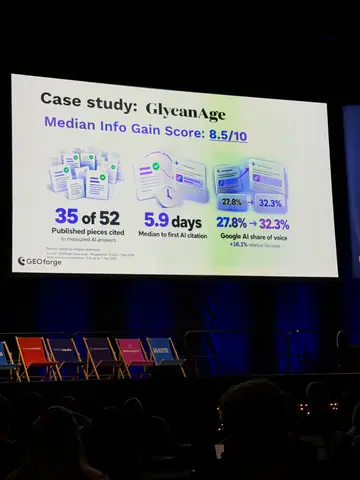 Paris Childress, Information Gain: The Missing Metric in Every GEO Content Strategy? — brightonSEO 2026, zdjęcie 15 (10:00)