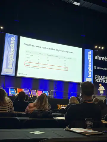Paris Childress, Information Gain: The Missing Metric in Every GEO Content Strategy? — brightonSEO 2026, zdjęcie 16 (10:00)