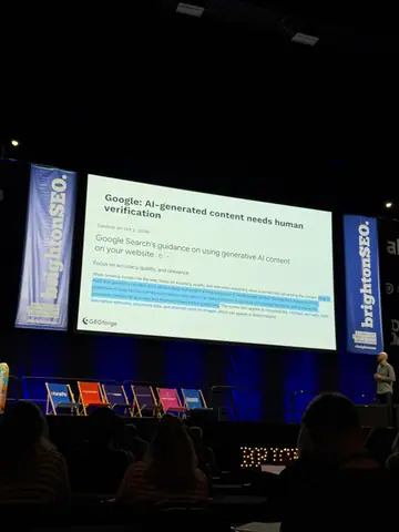 Paris Childress, Information Gain: The Missing Metric in Every GEO Content Strategy? — brightonSEO 2026, zdjęcie 18 (10:02)
