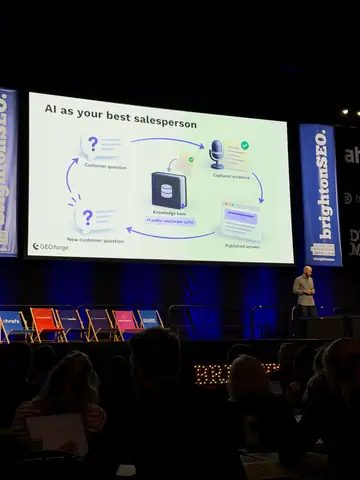 Paris Childress, Information Gain: The Missing Metric in Every GEO Content Strategy? — brightonSEO 2026, zdjęcie 24 (10:08)