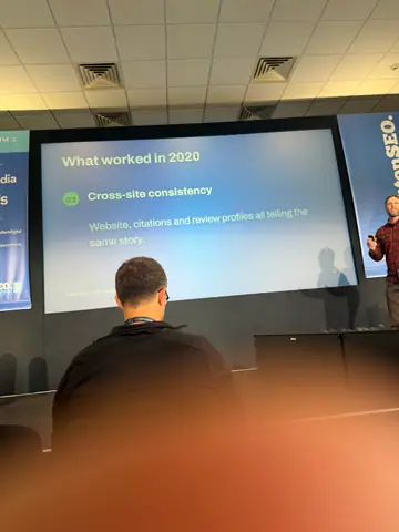 Sam Page, Win at Local AEO: The Wild West of AI Search — brightonSEO 2026, zdjęcie 8 (14:25)