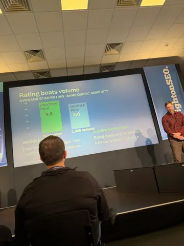 Sam Page, Win at Local AEO: The Wild West of AI Search — brightonSEO 2026, zdjęcie 13 (14:27)