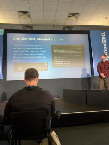 Sam Page, Win at Local AEO: The Wild West of AI Search — brightonSEO 2026, zdjęcie 14 (14:28)