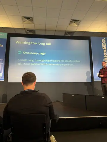 Sam Page, Win at Local AEO: The Wild West of AI Search — brightonSEO 2026, zdjęcie 17 (14:32)