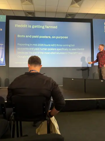 Sam Page, Win at Local AEO: The Wild West of AI Search — brightonSEO 2026, zdjęcie 25 (14:39)
