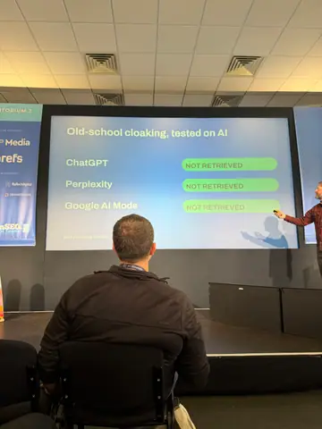 Sam Page, Win at Local AEO: The Wild West of AI Search — brightonSEO 2026, zdjęcie 27 (14:40)
