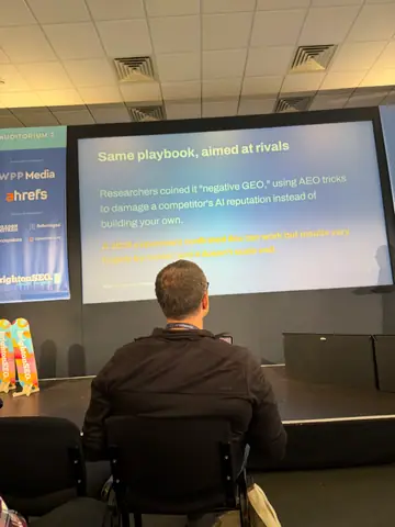Sam Page, Win at Local AEO: The Wild West of AI Search — brightonSEO 2026, zdjęcie 29 (14:41)