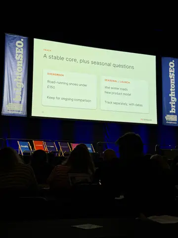 Samanyou Garg, Drowning in prompts? How to build an AEO program around the data that matters — brightonSEO 2026, zdjęcie 18 (10:19)