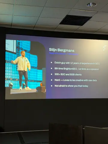 Stijn Bergmans, 7 Tactics for Agentic Search and Shopping — brightonSEO 2026, zdjęcie 2 (09:53)
